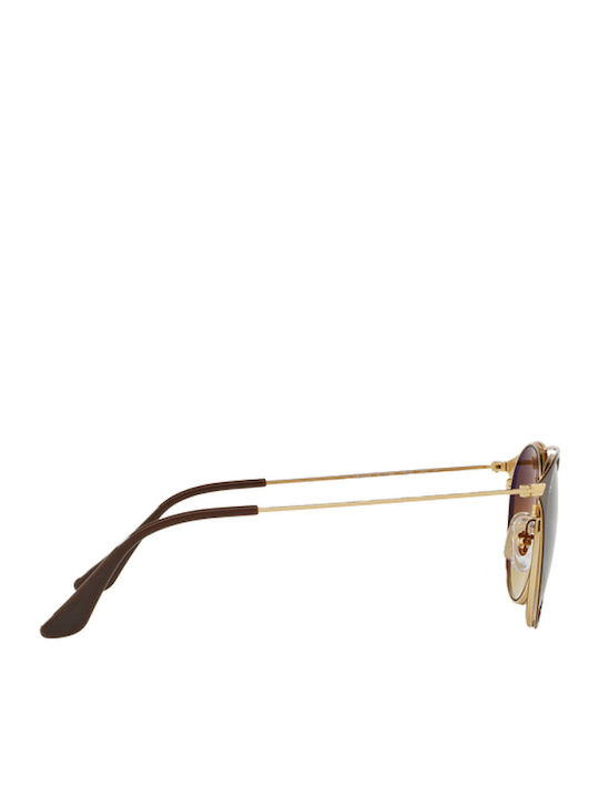 Ray Ban Double Bridge Unisex Ochelari de soare cu Maro Cadru și Maro Degradati Lentilă RB3546 9009/85