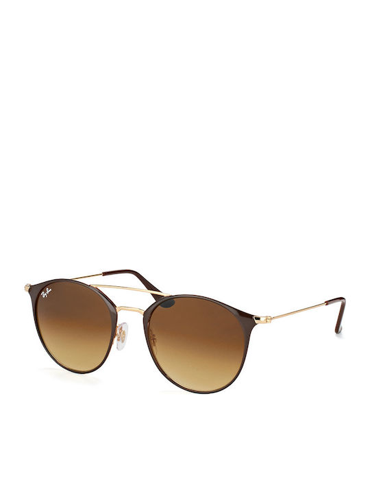 Ray Ban Double Bridge Unisex Ochelari de soare cu Maro Cadru și Maro Degradati Lentilă RB3546 9009/85