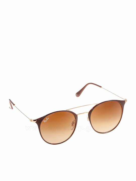 Ray Ban Double Bridge Unisex Ochelari de soare cu Maro Cadru și Maro Degradati Lentilă RB3546 9009/85