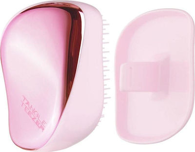 Tangle Teezer Compact Styler Baby Doll Pink Chrome Βούρτσα Μαλλιών για Ξεμπέρδεμα