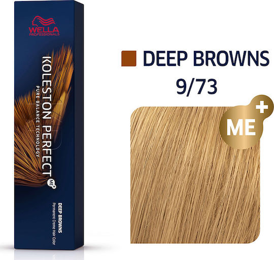 Wella Koleston Perfect Me+ Deep Browns Vopsea de Păr 9/73 Blond Foarte Deschis Maro Auriu 60ml