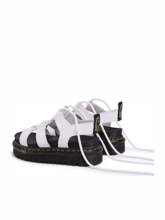 Nartilla Hydro Δερμάτινα Γυναικεία Σανδάλια Flatforms Λευκά