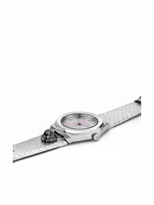 Daisy Dixon Alessandra Damen Uhr mit Silber Lederarmband
