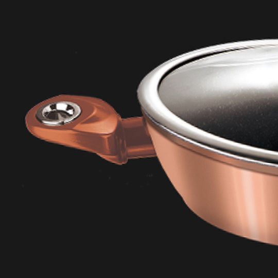 Berlinger Haus Metallic Line Pan Mit Deckel aus Aluminium mit Steinbeschichtung Rose Gold Collection 28cm