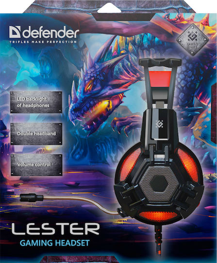 Defender Lester Über Ohr Gaming-Headset mit Verbindung 2x3,5mm / USB Rot