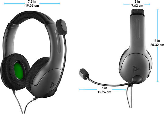 PDP LVL40 XBOX Over Ear Gaming Headset με σύνδεση 3.5mm Γκρι for XBOX