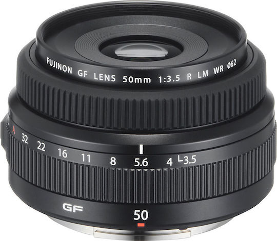 Fujifilm Medium Format Camera Lens GF 50mm f/3.5 R LM WR Standard / Pancake for Fujifilm G Mount Black