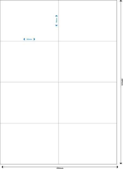 MediaRange 100 Self-Adhesive Rectangular A4 Labels 105x74mm