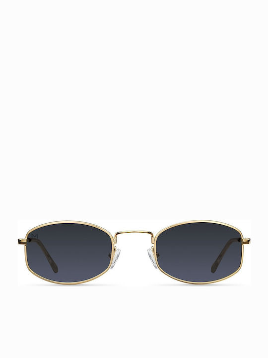 Meller Suku Unisex Sunglasses with Gold Metal Frame and Black Polarized Lens S-GOLDCAR