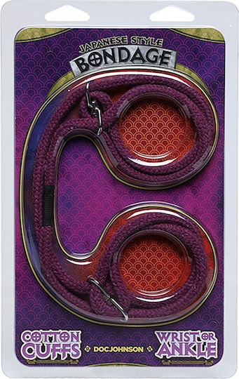Doc Johnson Japanese Style Bondage Wrist or Ankle Cuffs Σχοινί Δεσίματος σε Μωβ Χρώμα