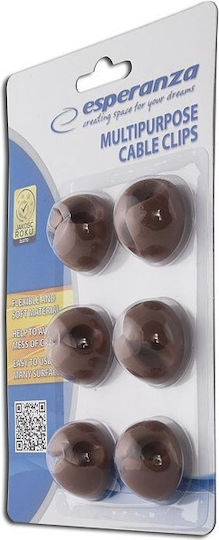Esperanza EBA101N Cable Clips 6pcs Brown