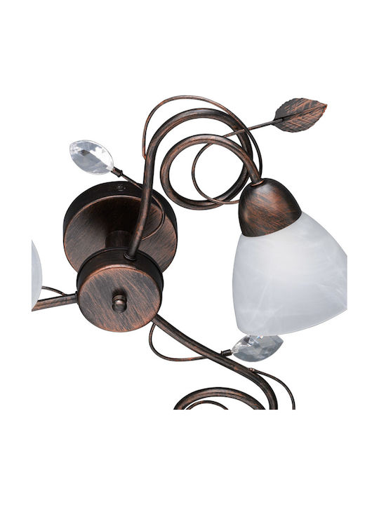 Trio Lighting Traditio Classic Metal Ceiling Light with Socket E14 61pcs Brown