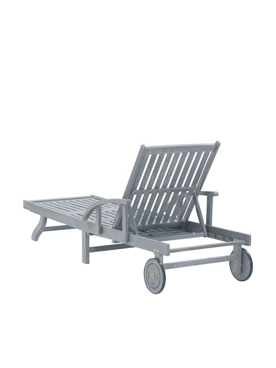 Liegestuhl Hölzernes mit Rädern Gray 199x68x86cm.