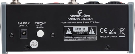 Soundsation MIOMIX 202M Analoge Konsole 4.0 Kanäle mit Phantom Power & 2 XLR-Eingänge