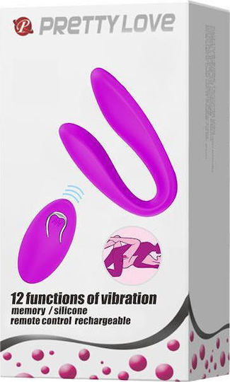 Pretty Love Letitia Vibrator for Couples with Remote Control 10cm Purple