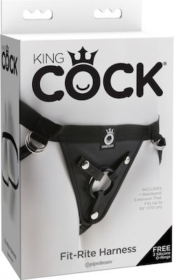 Pipedream King Cock Fit Rite Harness Gurtzeug in Schwarz Farbe