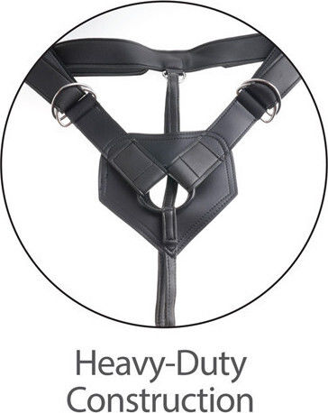 Pipedream King Cock Strap-on Two Cocks One Hole Harnașament cu Dublu Dildo 18cm în Culoare Flesh