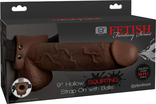 Pipedream Fetish Fantasy Hollow Squirting Strap-On με Dildo σε Καφέ Χρώμα