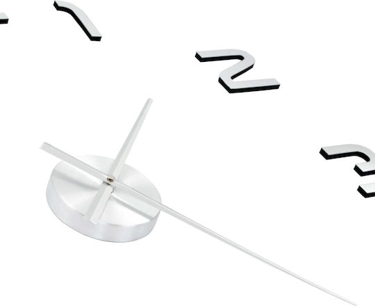 vidaXL 3D Wall Clock Sticker Mirror Silver Ø100cm