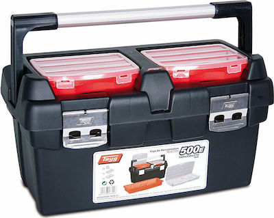 Tayg 500E Hand Toolbox Plastic with Tray Organiser W50xD29.5xH27cm