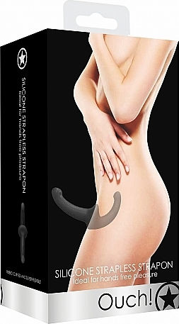 Shots Ouch Strapless Strapon Silicone Strapless Strap On με Dildo 22cm σε Μαύρο Χρώμα