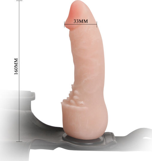 Baile Ultra Cyberskin Strap Penis Harness with Dildo 16cm in skin color