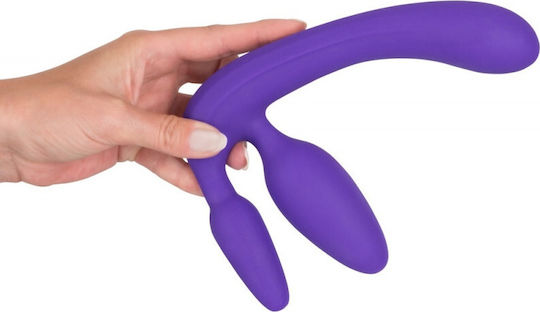You2Toys Strapless Strap-On Triple Teaser Strapless Strap On με Τριπλό Dildo 20cm σε Μωβ Χρώμα