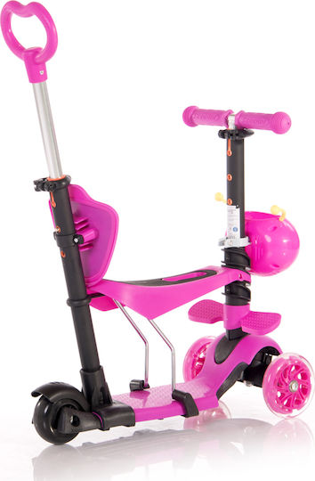 Lorelli Kids Scooter Foldable Smart Plus 3-Wheel with Seat for 3+ Years Pink