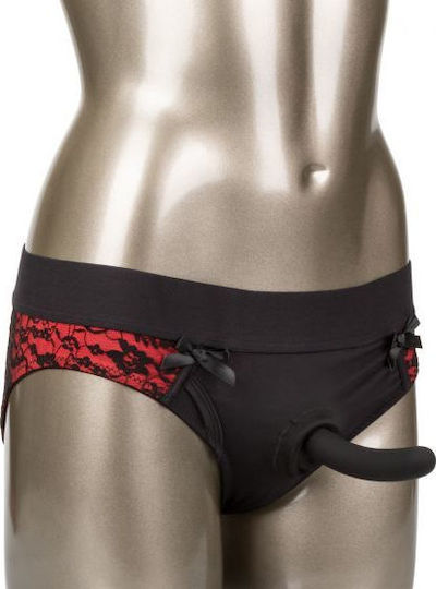 Calexotics Scandal Pegging Panty Set Lenjerie intimă cu Dildo 13cm în Culoare Roșu