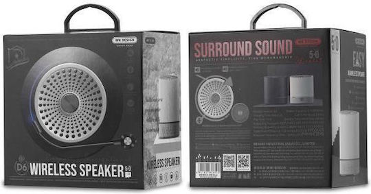 WK D6 Ηχείο Bluetooth 2W με Διάρκεια Μπαταρίας έως 5 ώρες Λευκό