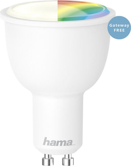 HAMA Smart LED Bulb 4.5W for Socket GU10 RGB 300lm Dimmable