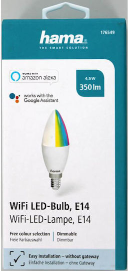 HAMA Smart Bulb LED 4.5W for Socket E14 RGB 350lm Dimmable