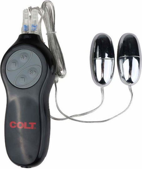 Colt 7-Function Twin Turbo Bullets Vibrator Mini Διπλός Δονητής 6cm Μαύρος