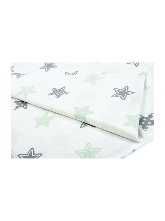 Dimcol Star Cotton Swaddle Wrap Green 80x80cm.