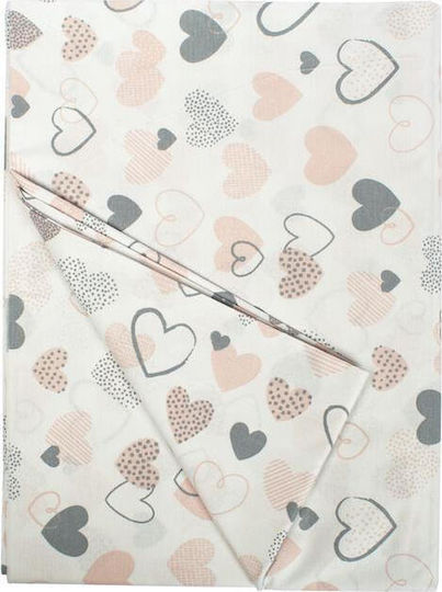 Dimcol Hearts Cotton Swaddle Wrap Pink 80x80cm.