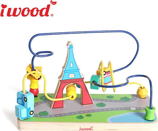 iwood Stacking Toy Beat Roller Coaster Eiffel Tower made of Wood for 12++ Months