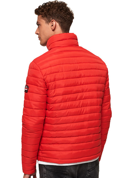 Superdry Fuji Herren Winter Jacke Puffer Rot