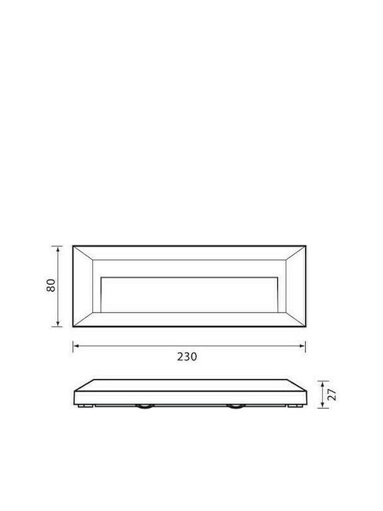 Vivalux Επιτοίχια Εξωτερική Πλαφονιέρα LED IP65 3.5W