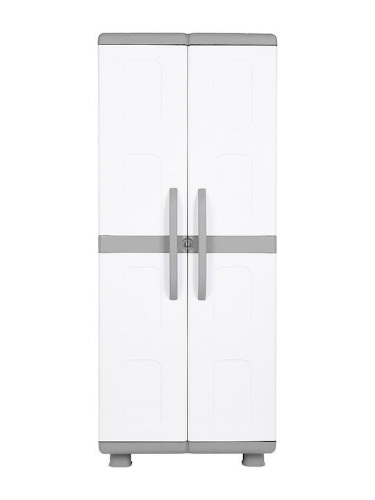 Zweiflügeliger Schrank Zeus Kunststoff mit 4 Regale 73x44x179cm