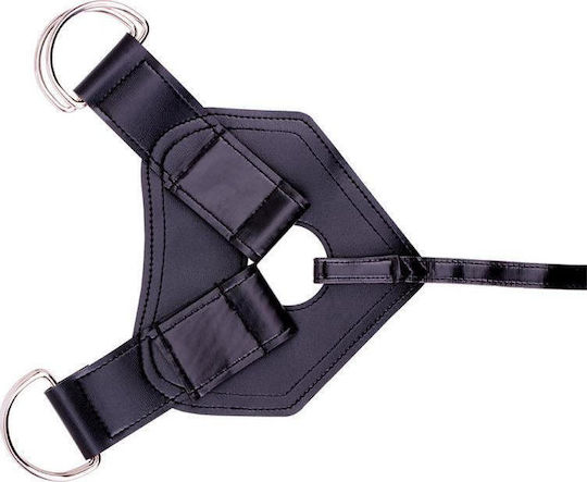 Chisa Novelties Luxe Harness Арсенал с Единично Дилдо в Черен цвят