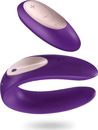 Satisfyer Double Plus Mini Δονητής για Ζευγάρια με Απομακρυσμένο Έλεγχο 9cm Μωβ