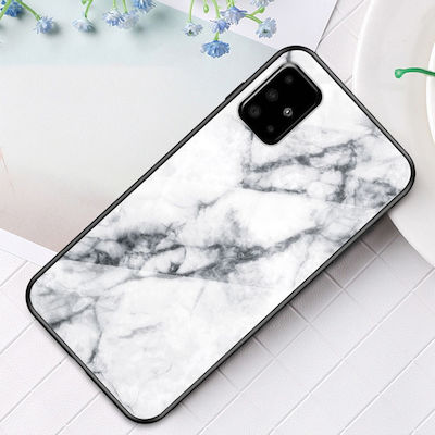 Marble Plastic Back Cover White (Galaxy A51)