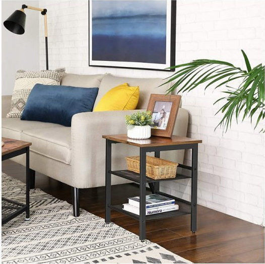 Square Side Wooden Coffee Table Brown W40xL40xH50cm