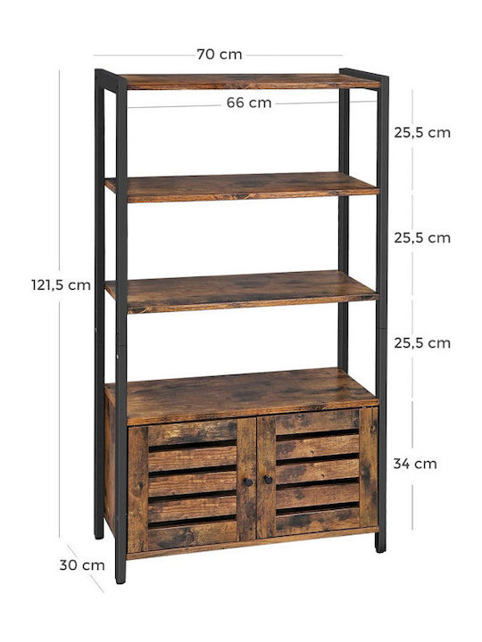 Brown Bookcase 70x30x121.5cm