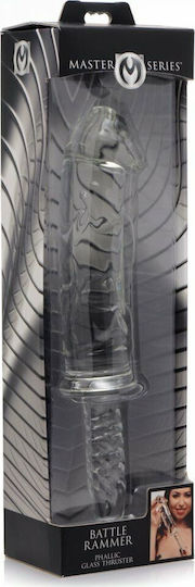 XR Battle Rammer Phallic Glass Thruster Dildo din sticlă Clar 28cm