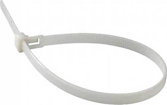 V-TAC Pack of 100pcs White Plastic Cable Ties 200x3.5mm 11167