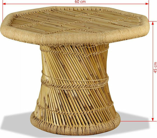 Маса за Малки Външни Пространства от Бамбук Стабилна 60x60x45бр