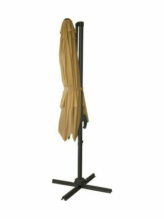 Professional Umbrella Hanging Square Metal Beige 2.5x2.5m