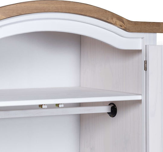 Doppeltür Kleiderschrank Weiß 101x52x170cm