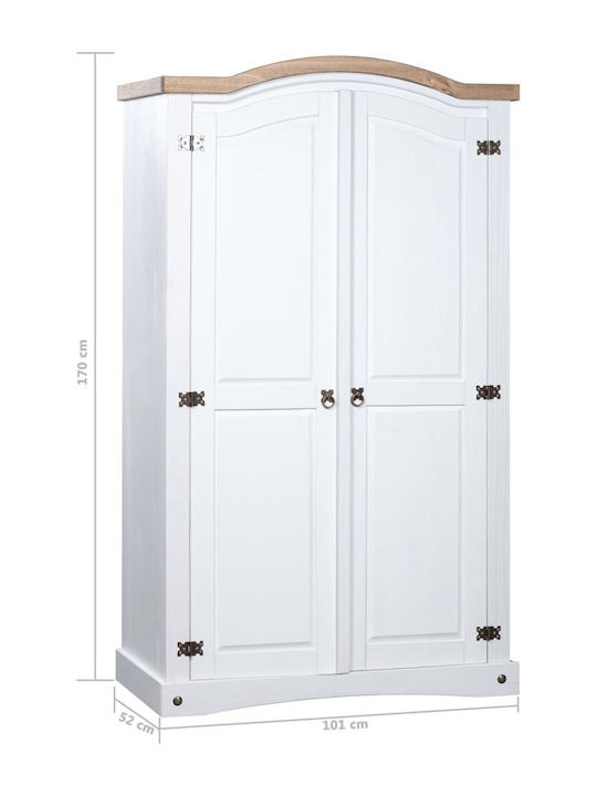 Двойна врата Гардероб Бял 101x52x170см